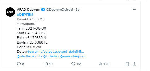 Sabaha karşı sallandı! AFAD son depremin şiddetini açıkladı - Resim: 0