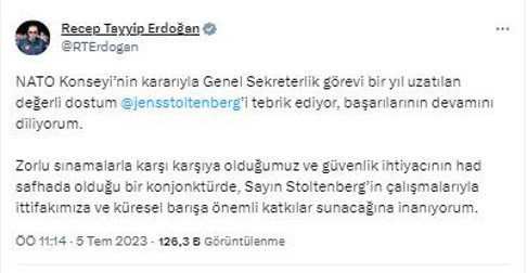 Cumhurbaşkanı Erdoğan'dan NATO'daki görev süresi uzatılan Stoltenberg'e tebrik - Resim: 0