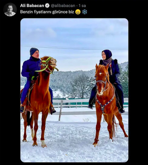Ali Babacan atla pozuyla dalga geçerken kendisi alay konusu oldu! Farkında bile değil - Resim: 0