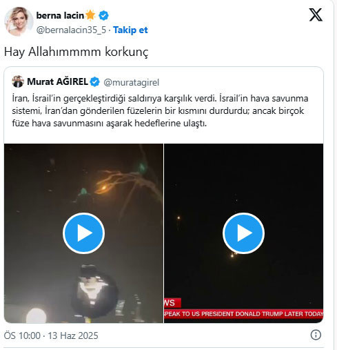Berna Laçin, İran'in İsrail'e misilleme saldırısını 'korkunç' diye nitelendirdi - Resim: 0
