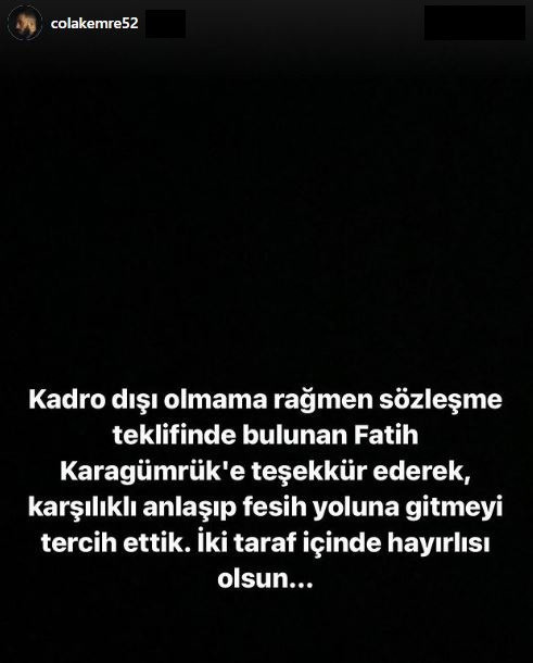 Fatih Karagümrük'te Emre Çolak'la yollar ayrıldı - Resim: 0