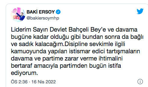 'Zamlar milletin belini büküyor' diyen MHP Kayseri Milletvekili Baki Ersoy istifa etti - Resim: 0