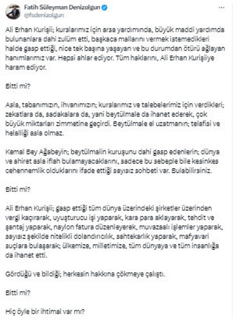 Fatih Süleyman Denizolgun "Artık hesap sorma vaktidir" diyerek paylaştı! - Resim: 0