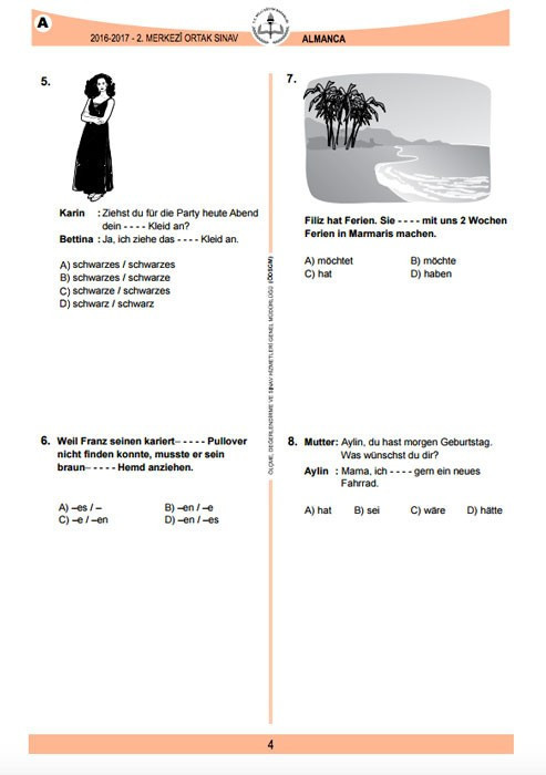 TEOG Almanca soruları ve cevap anahtarları 2017 tüm kitapçıklara göre - Resim: 3