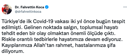 Koronavirüsün ikinci yılında Bakan Fahrettin Koca ilan etti - Resim: 0