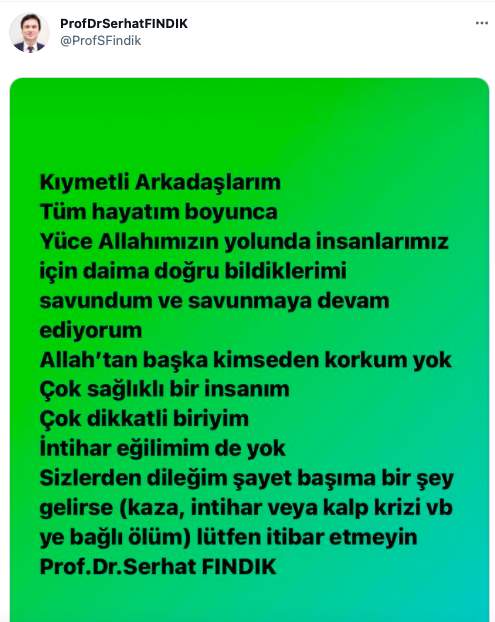 Aşı karşıtı profesör Serhat Fındık hedefte! İntihar, kalp krizi ölürsem itibar etmeyin! - Resim: 0