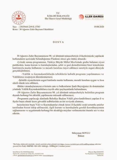 İçişleri Bakanlığı'ndan '30 Ağustos Zafer Bayramı kutlaması yasaklandı' haberine yalanlama - Resim: 0