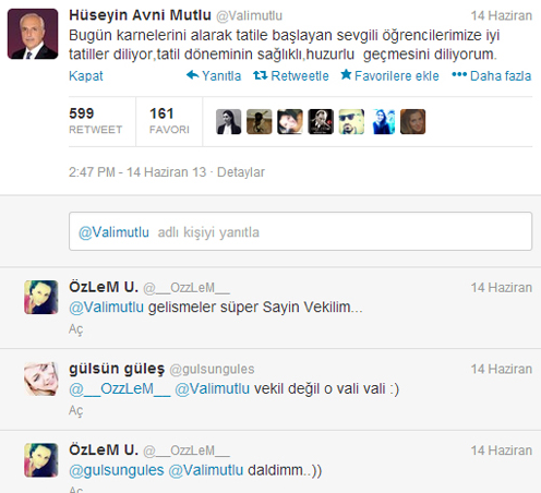 Vali Mutlu'ya atılan en ilginç tweetler - Resim: 3
