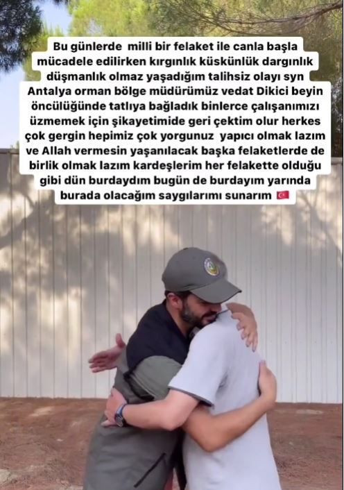 Manavgat yangınında ormancılarla kavga edip gözaltına Yusuf Güney'den barış adımı - Resim: 2