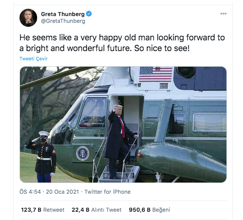 İklim aktivisti Greta Thunberg, Donald Trump'ı kendi sözleriyle vurdu - Resim: 0