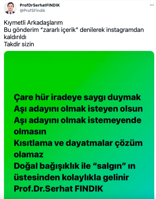 Aşı karşıtı profesör Serhat Fındık hedefte! İntihar, kalp krizi ölürsem itibar etmeyin! - Resim: 1