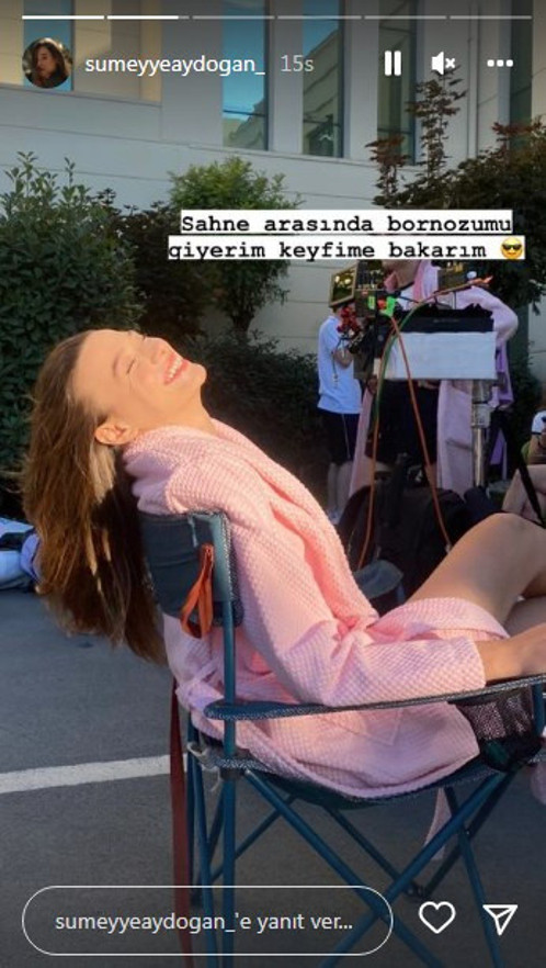 Duy Beni'nin sinsi Melisa'sı bornozuyla keyf yaptı Sümeyye Aydoğan'ın set arası pozu yıkt geçti - Resim: 1