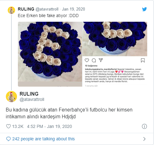 Ece Erken fena rezil oldu sahte paylaşımlı çiçek ifşa edildi dalga konusu oldu - Resim: 3