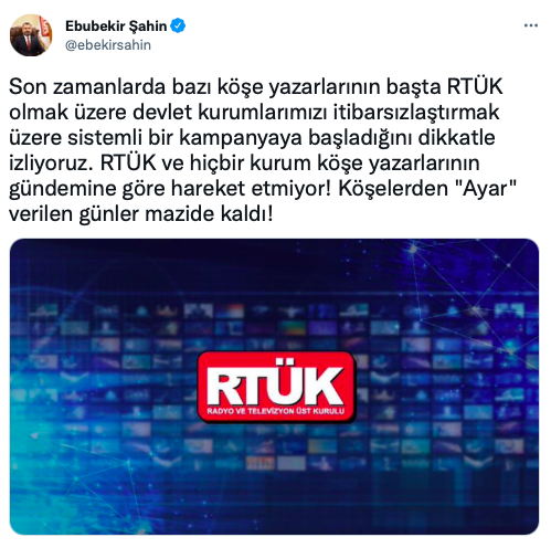 RTÜK Başkanı Ebubekir Şahin'den Sözcü yazarlarına tepki - Resim: 0