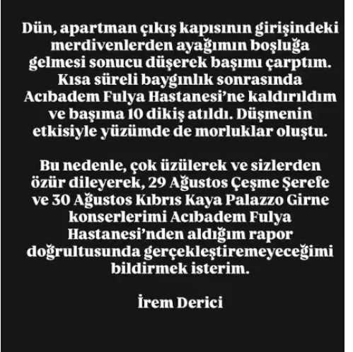 Dün ateşlendim demişti bugün daha fenası! İrem Derici'ye 10 dikiş atıldı... - Resim: 0