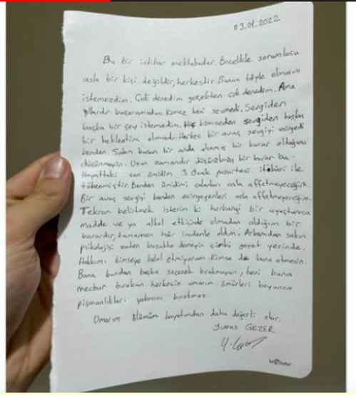 Yunus Gezer intiharı İzmir'de yaşayan Yunus Gezer intihar mektubu - Resim: 0