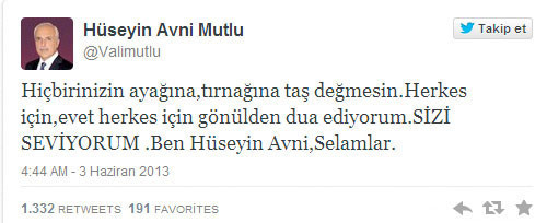 Vali Mutlu'dan unutulmayan Gezi tweetleri - Resim: 2