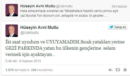 Vali Mutlu'dan unutulmayan Gezi tweetleri - Resim: 3