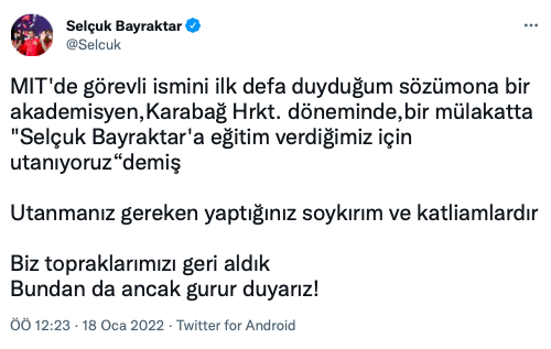 Selçuk Bayraktar'dan 'Utanıyorum' diyen ABD'li profesöre sert cevap - Resim: 0