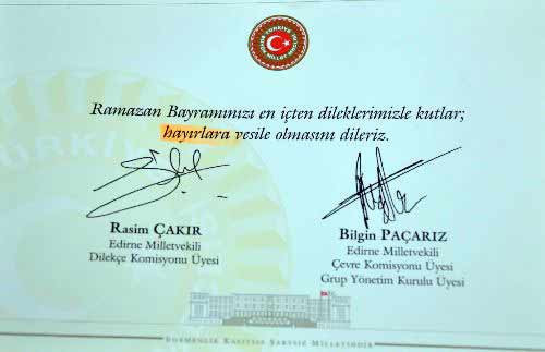 Bayram tebriğinde 'Hayır'a vurgu! - Resim: 1