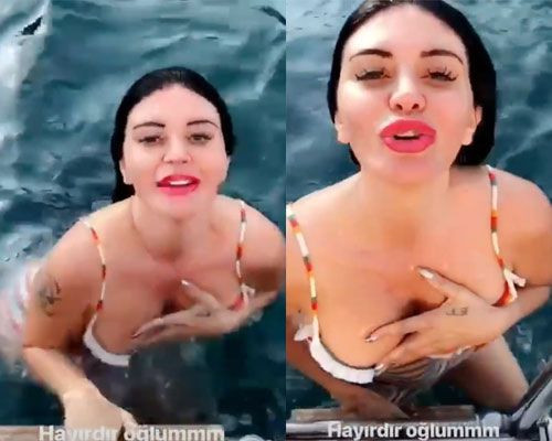 Ebru Polat elbiseyle denize girdi takipçileri 'bu kadarı yetti' deyip isyan etti - Resim: 3