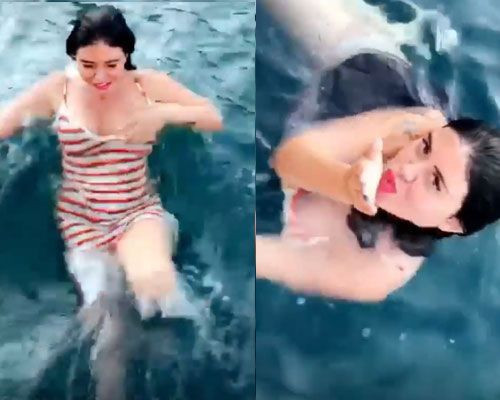 Ebru Polat elbiseyle denize girdi takipçileri 'bu kadarı yetti' deyip isyan etti - Resim: 4