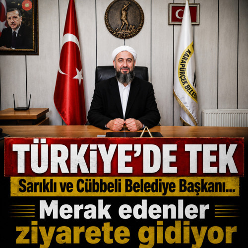 Sarıklı, cübbeli, sakallı... Belediye Başkanı Mehmet Murat Çoruhlu'ya ziyaretçi akını