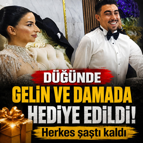 Düğünde gelin ve damada hediye edildi! Herkes şaştı kaldı