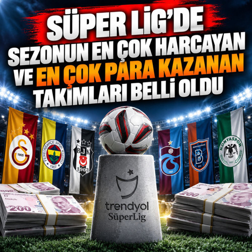 Süper Lig'de sezonun en çok harcayan ve en çok para kazanan takımları belli oldu