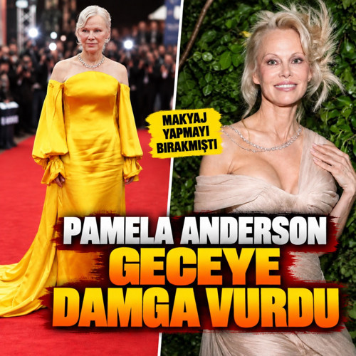 Makyajı bırakmıştı! Pamela Anderson doğal güzelliği ile geceye damga vurdu
