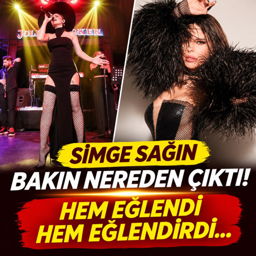 Simge Sağın bakın nereden çıktı! Hem eğlendi hem eğlendirdi...