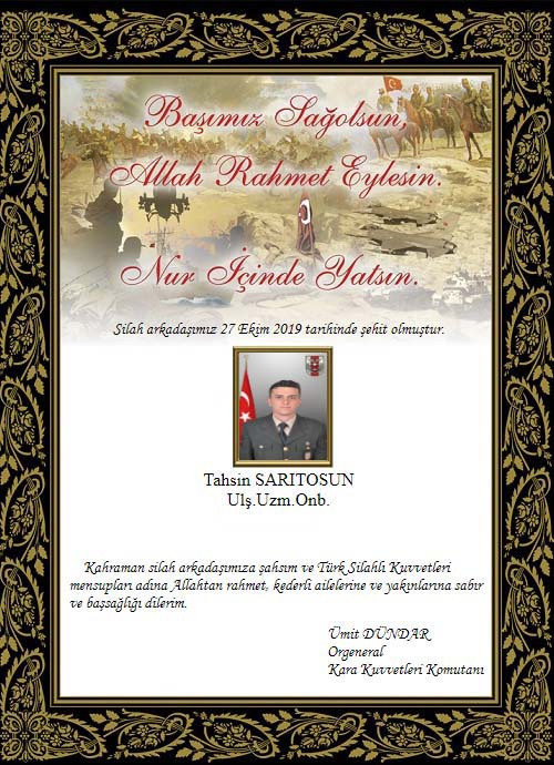 MSB acı haberi duyurdu! Barış Pınarı Harekatı'nda yaralanan askerimiz şehit oldu - Resim: 0