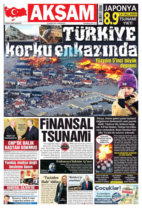 Japonya felaketi için kim ne manşet attı - Resim: 1