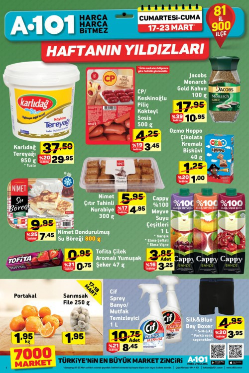 A101 aktüel 18-22 Mart indirim ürünleri listesi uygun fiyat - Resim: 1