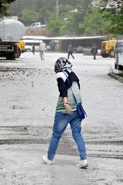 Fındık kadar dolu yağdı - Resim: 3