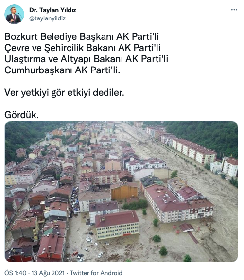 İYİ Partili Taylan Yıldız'dan Bozkurt sel felaketi için tepki çeken sözler! - Resim: 0