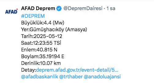 Amasya'da peş peşe deprem oldu! AFAD'dan açıklama geldi, son depremin şiddeti kaç? - Resim: 0