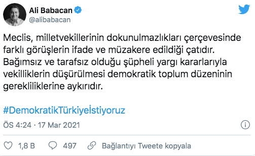 DEVA Partisi Lideri Ali Babacan'dan Ömer Faruk Gergerlioğlu tepkisi! - Resim: 0