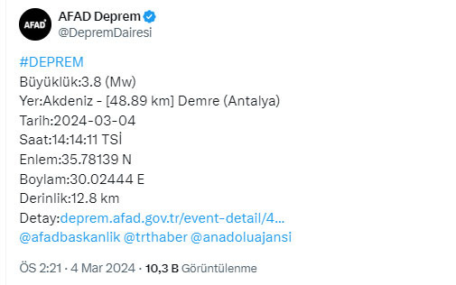 Antalya'da deprem oldu! Son depremin şiddeti kaç, AFAD'dan açıklama var - Resim: 0