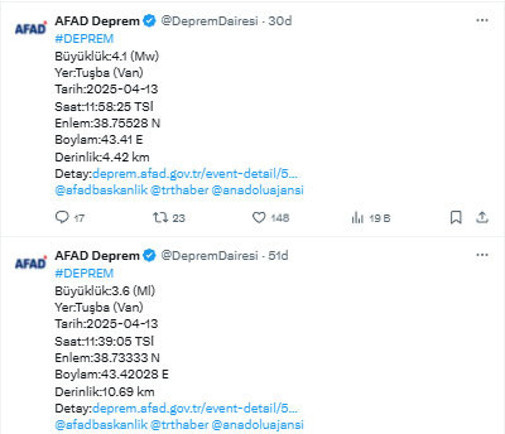 Van'da deprem oldu! AFAD son dakika açıkladı, son depremler listesi - Resim: 0