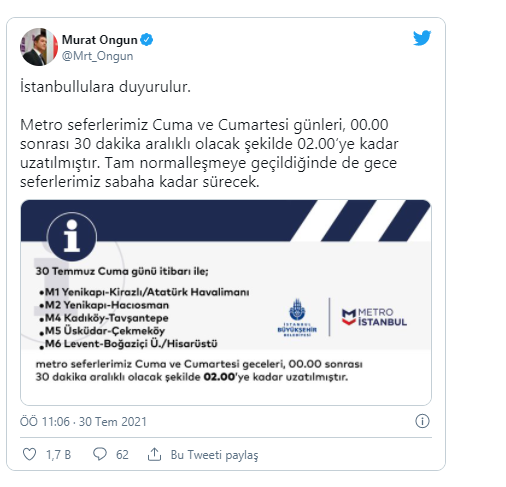 İstanbul'da metro sefer saatlerinde değişiklik yapıldı - Resim: 0