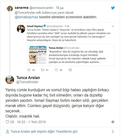 İsmail Saymaz Ergenekon haberlerimin arkasındayım dedi sonra twiti sildi - Resim: 1