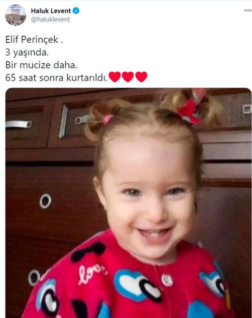 Enkazdan 65 saat sonra çıkarılan 3 yaşındaki Elif için bakın neler yazdılar - Resim: 4