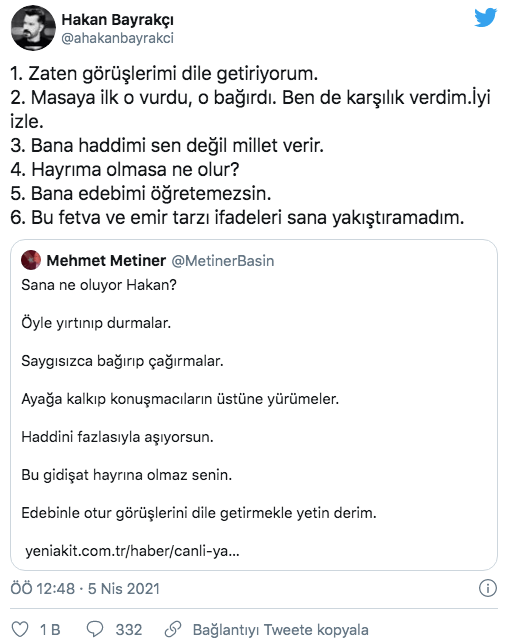 Canlı cayındaki kavga sosyal medyaya taşındı: Metiner ve Bayrakçı birbirine girdi - Resim: 0