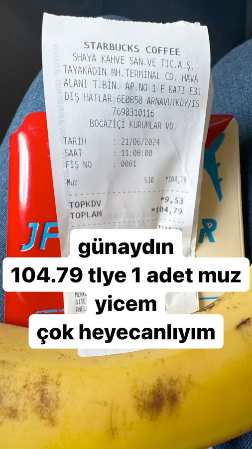 Starbucks'tan bir adet muzu 104 liraya satın alan Farah Zeynep Abdullah'tan tepki - Resim: 0