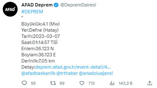 Hatay'da yeni deprem oldu! AFAD şiddetini duyurdu - Resim: 0