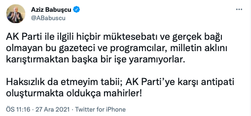 Aziz Babuşcu AK Parti adına ekrandaki isimlere fena patladı! Sabrın sonu, vazifelerine son verilsin! - Resim: 1