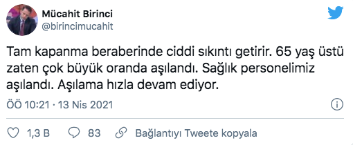 AK Parti MKYK üyesi Birinci karşı çıktı: Tam kapanma ciddi sıkıntı olur - Resim: 0