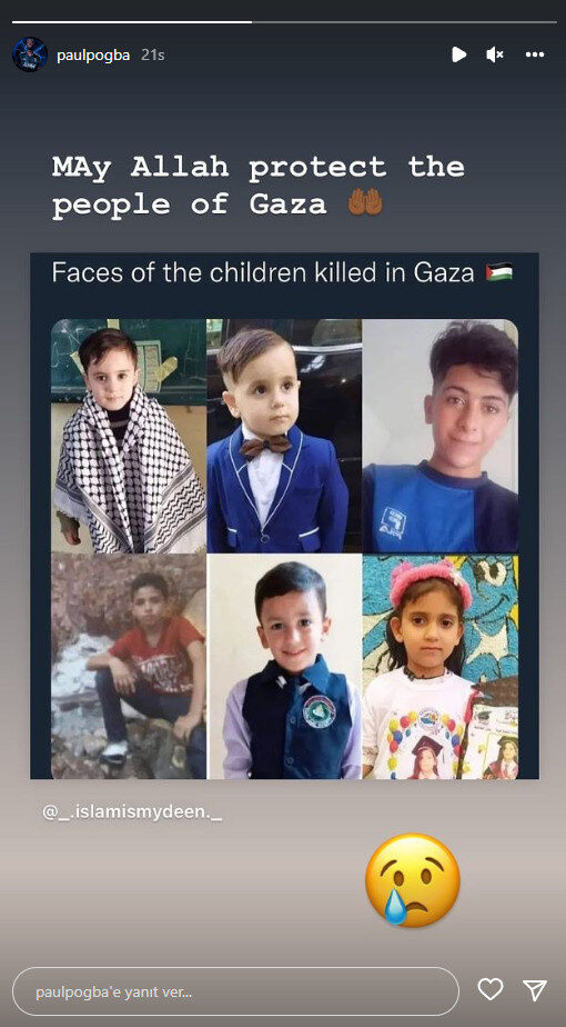 Yıldız futbolcu Pogba'dan Gazze paylaşımı: Allah'ım sen koru... - Resim: 0