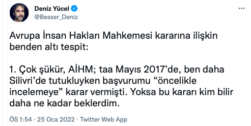AİHM'den Türkiye'ye Deniz Yücel için tazminat cezası - Resim: 0
